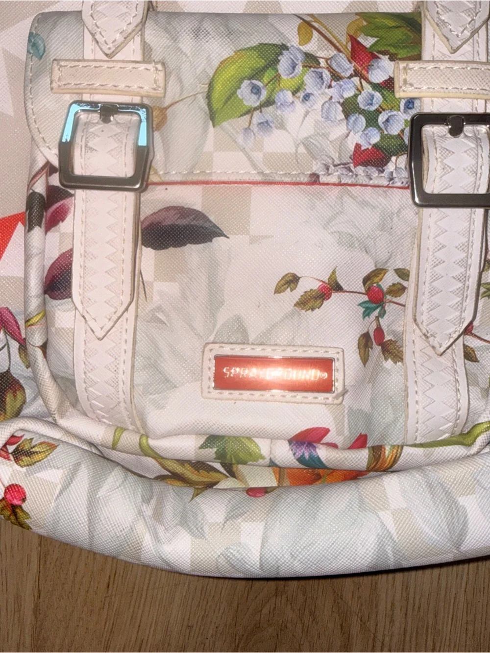 Sprayground White Floral Bird Mini Backpack RARE BILLIONAIRE TAG NWT